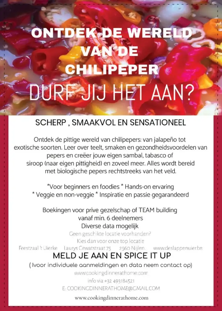 WORKSHOP SPICE IT UP "ONTDEK DE WERELD VAN DE CHILI PEPER"